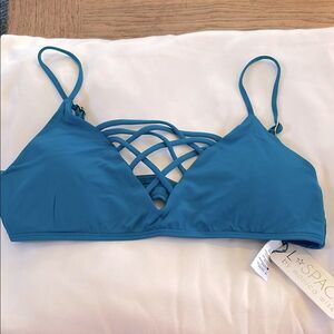 L SPACE BY MONICA WISE Blue Strappy Bralette